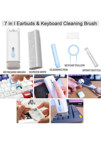 7'li Çoklu Elektronik Temizlik Seti - Bilgisayar, Airpods, Telefon ve Klavye Için fiyatları