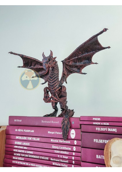 3D Baskı Bronz Renkli Öfkeli Ejderha Figürü