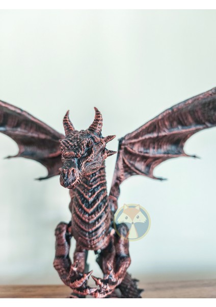 3D Baskı Bronz Renkli Öfkeli Ejderha Figürü fiyatları