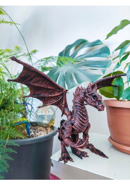 3D Baskı Bronz Renkli Öfkeli Ejderha Figürü modelleri