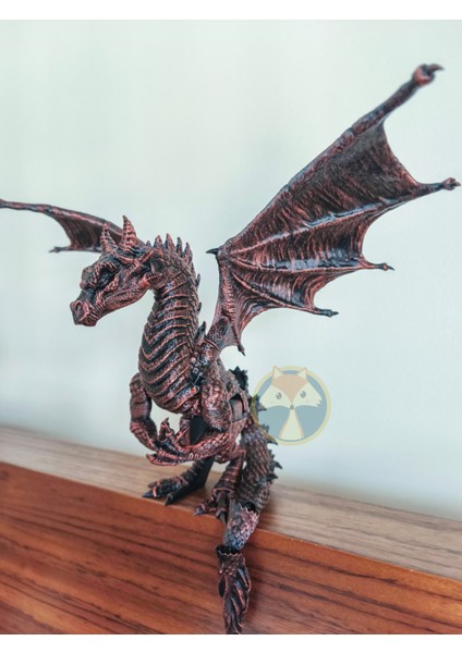 3D Baskı Bronz Renkli Öfkeli Ejderha Figürü indirimleri