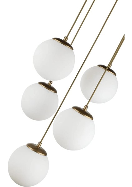 Rustik Spor Avize Seti, 5'li, Beyaz Cam, Eskitme Boya, Kahverengi Detaylarla Şıklık Sağlar fırsatları