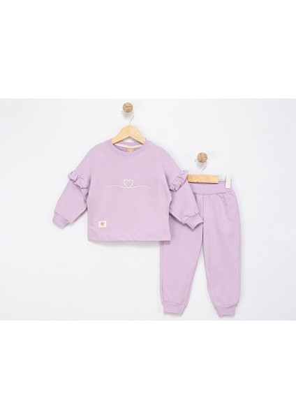 Kız Çocuk Kalp Nakışlı Eşofman Takımı fiyatları