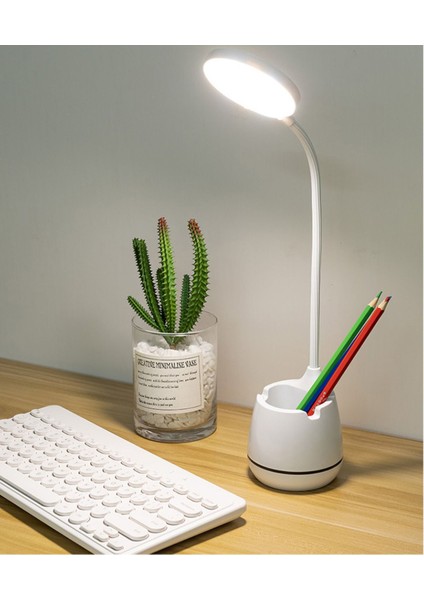 3 Renkli Şarjlı 24 LED Masa Lambası, Ayarlanabilir Parlaklık ve Renk Tonu