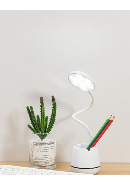 3 Renkli Şarjlı 24 LED Masa Lambası, Ayarlanabilir Parlaklık ve Renk Tonu