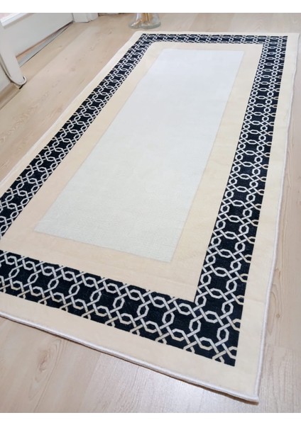 Sanisa Damla Bej 80 x 200 cm. Bambu, Kaymaz, Dökülmez Pamuk Dokuma Taban Banyo Halısı
