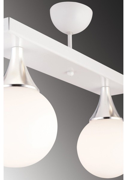 Modern Ikili Dikdörtgen Krom Avize, Beyaz Cam Detaylı, Şık ve Zarif Tasarım modelleri