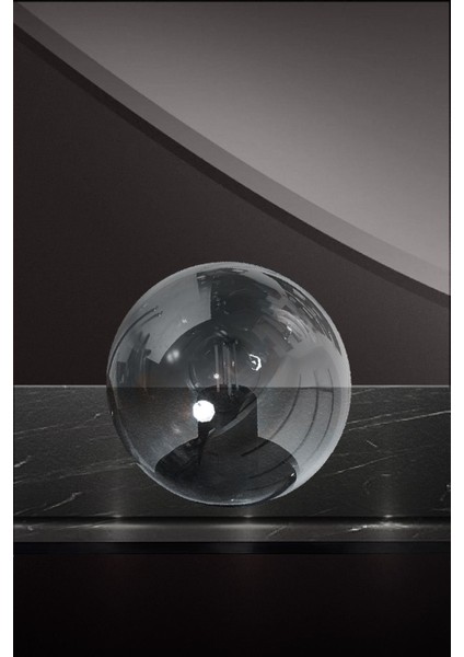 20 cm Füme Renk Cam Fanus Lambader, Şık ve Modern Dekoratif Aydınlatma