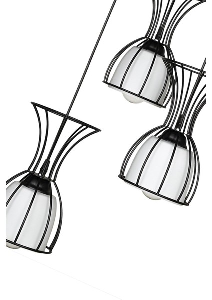 Şık Siyah Camlı 3'lü Avize, Modern ve Zarif Aydınlatma Seçeneği fırsatları