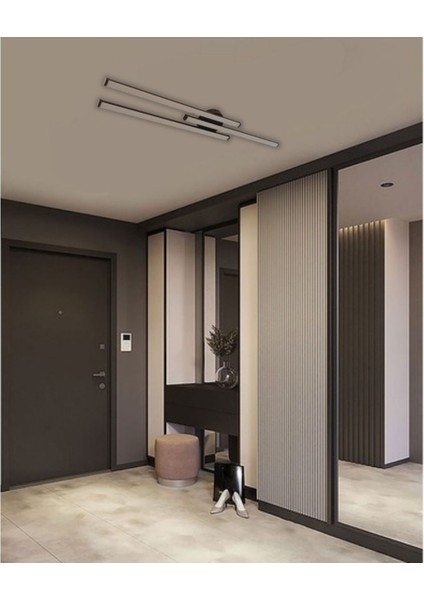 Modern Siyah Lineer Tavan Aydınlatması, 3’lü Çubuk LED Armatür