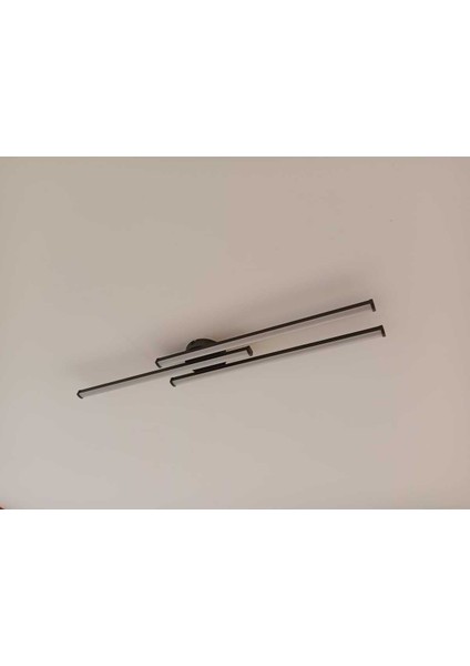 Modern Siyah Lineer Tavan Aydınlatması, 3’lü Çubuk LED Armatür