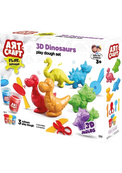 03995 3D Dinozorlar Hamur Set 168 gr modelleri