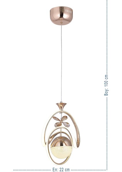 Modern Tasarım Altın Kaplama Üç Renk Işık Veren Tavan LED Avize modelleri