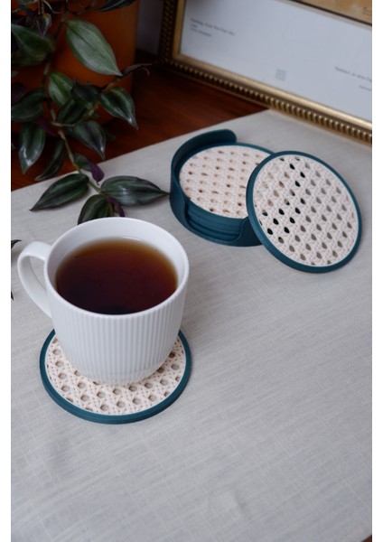 Hazeran | Bardak Altlığı | Hazeran Desenli Bardak Altlığı | 6'lı Standlı Set fiyatları