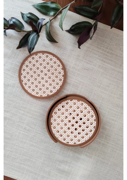 Hazeran | Bardak Altlığı | Hazeran Desenli Bardak Altlığı | 6'lı Standlı Set fırsatları