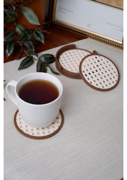 Hazeran | Bardak Altlığı | Hazeran Desenli Bardak Altlığı | 4'lü Standlı Set fiyatları