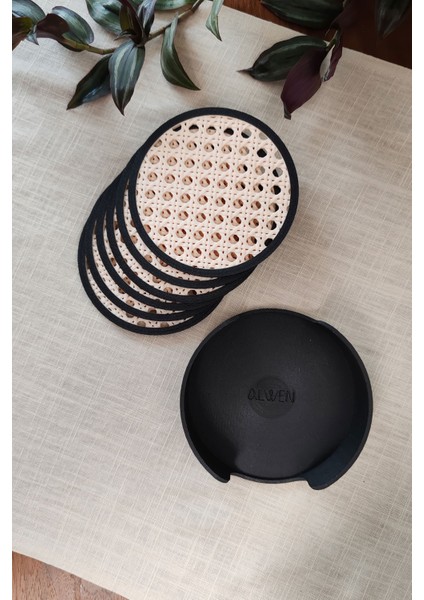 Hazeran | Bardak Altlığı | Hazeran Desenli Bardak Altlığı | 6'lı Standlı Set modelleri
