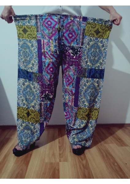 Beli Lastikli Etnik Desenli Viskon Pantolon %100 Pamuk fiyatları