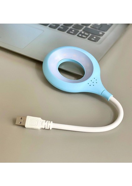 Mavi Renkli Taşınabilir USB Masa Lambası, Hafif ve Pratik Aydınlatma Seçeneği