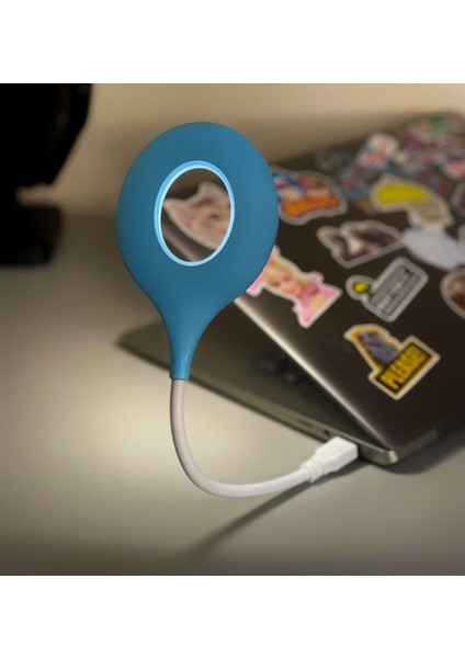 Mavi Renkli Taşınabilir USB Masa Lambası, Hafif ve Pratik Aydınlatma Seçeneği fırsatları