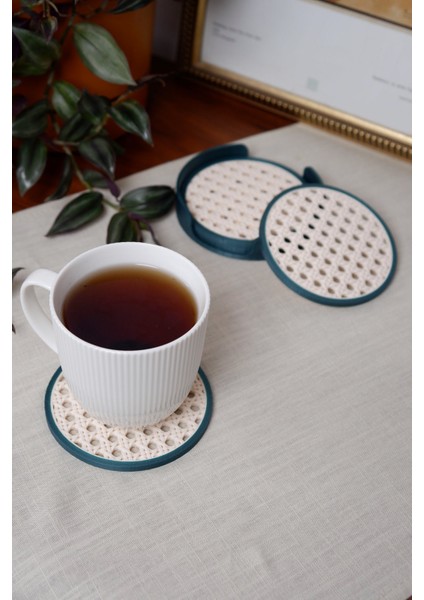 Hazeran | Bardak Altlığı | Hazeran Desenli Bardak Altlığı | 4'lü Standlı Set fiyatları