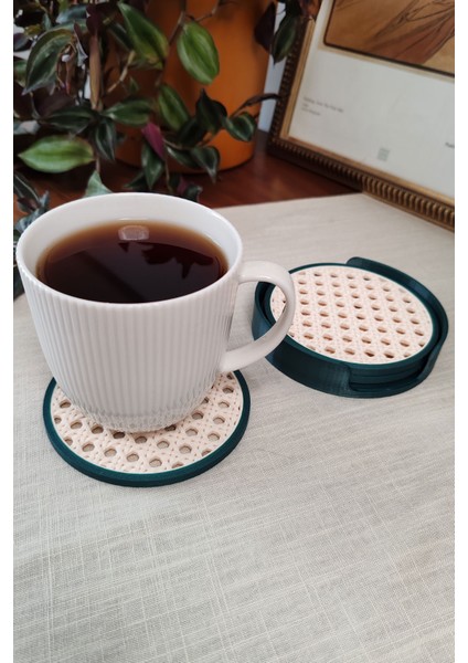 Hazeran | Bardak Altlığı | Hazeran Desenli Bardak Altlığı | 4'lü Standlı Set indirimleri