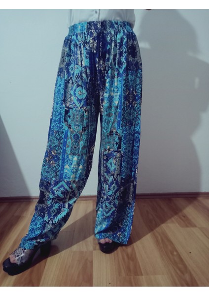 Beli Lastikli Etnik Desenli Viskon Pantolon %100 Pamuk fiyatları