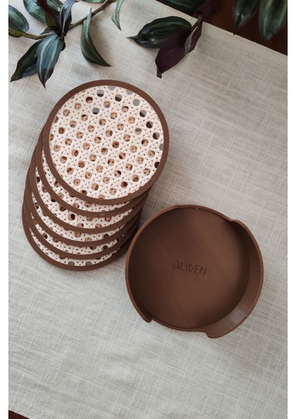 Hazeran | Bardak Altlığı | Hazeran Desenli Bardak Altlığı | 6'lı Standlı Set modelleri