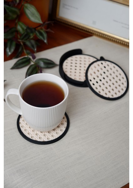 Hazeran | Bardak Altlığı | Hazeran Desenli Bardak Altlığı | 4'lü Standlı Set fiyatları