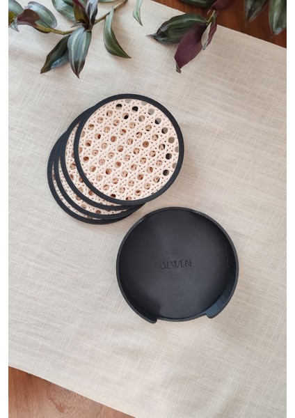 Hazeran | Bardak Altlığı | Hazeran Desenli Bardak Altlığı | 4'lü Standlı Set modelleri