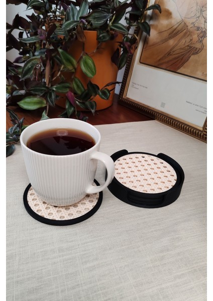 Hazeran | Bardak Altlığı | Hazeran Desenli Bardak Altlığı | 4'lü Standlı Set indirimleri