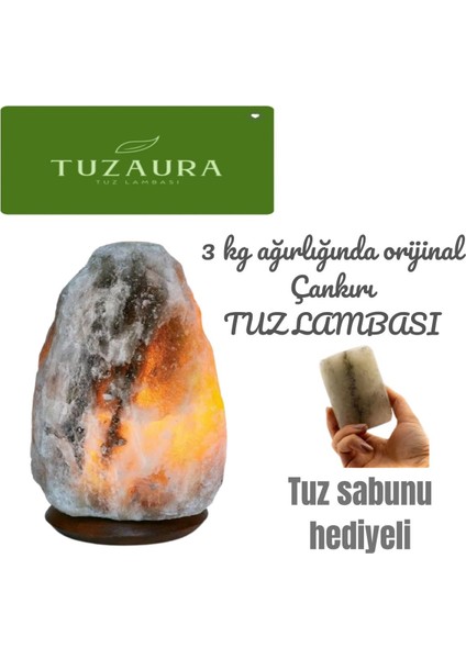 Doğal Çankırı Tuz Lambası, 2,5-3,5 Kg, Gri Renk, Sağlıklı ve Doğal Aydınlatma fiyatları