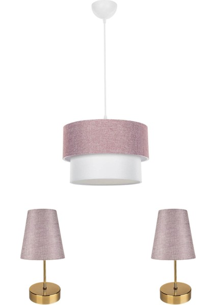 Gül Kurusu Yatak Odası Aydınlatma Seti, Şık ve Sıcak Atmosfer Sağlar.