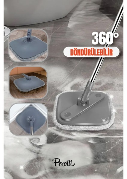 Yüksek Performanslı Mikrofiber Temizlik Seti, Su Ayırıcı Kare Mop 2'li modelleri