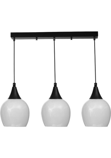 3'lü Sıralı Siyah Beyaz Camlı Sarkıt, Şık ve Modern Dekoratif Aydınlatma fiyatları
