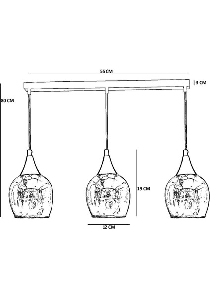 3'lü Sıralı Siyah Beyaz Camlı Sarkıt, Şık ve Modern Dekoratif Aydınlatma fırsatları