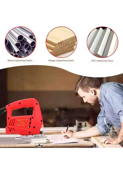 Elektrikli Yapboz Elektrikli El Aletleri Ahşap Kesme Ev Testere Çok Fonksiyonlu Pistonlu Kesim Dekupaj