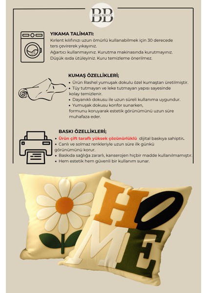 2’li Nakış Desenli, Çift Taraflı Baskı, Dekoratif Kırlent Kılıfı Seti – Bohem Stil, Fermuarlı fırsatları