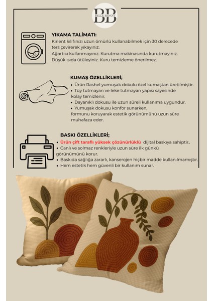 2’li Nakış Desenli, Çift Taraflı Baskı, Dekoratif Kırlent Kılıfı Seti – Bohem Stil, Fermuarlı fırsatları