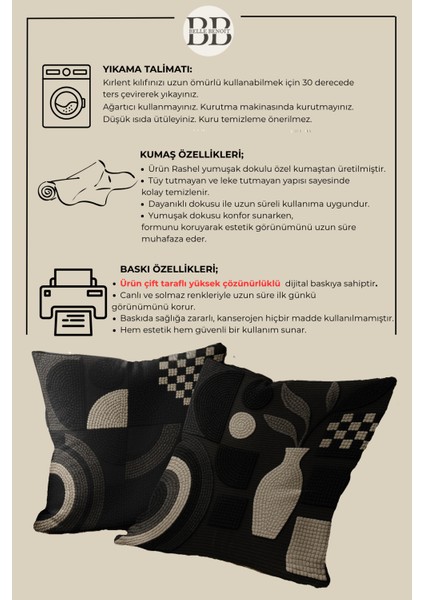 2’li Nakış Desenli, Çift Taraflı Baskı, Dekoratif Kırlent Kılıfı Seti – Bohem Stil, Fermuarlı fırsatları