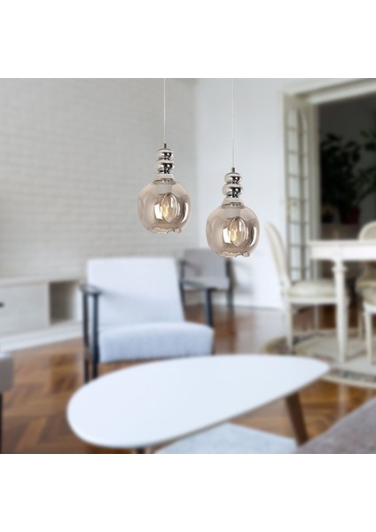 Modern 2'li Krom Sarkıt Avize, Genç Odası, Mutfak ve Salon Için Şık Aydınlatma