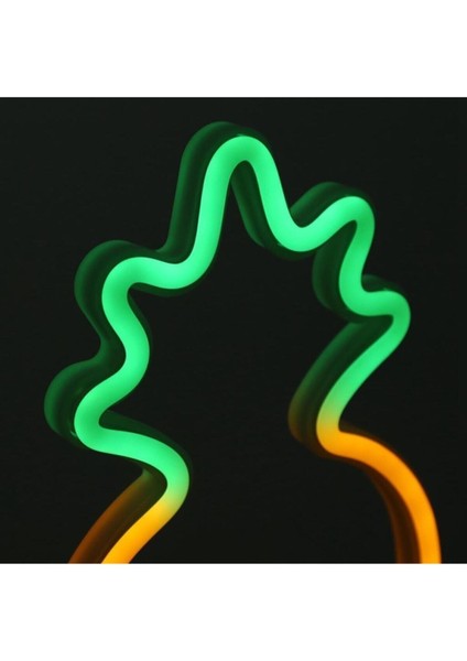 Ananas Şeklinde USB ve Pilli Neon LED Masa ve Gece Lambası, Renkli ve Şık Tasarım indirimleri