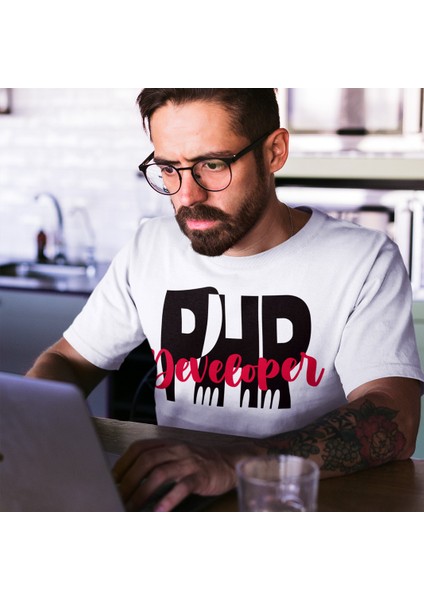Yazılımcılara Özel, Php Developer Baskılı, Unisex Tasarım Tişört fırsatları