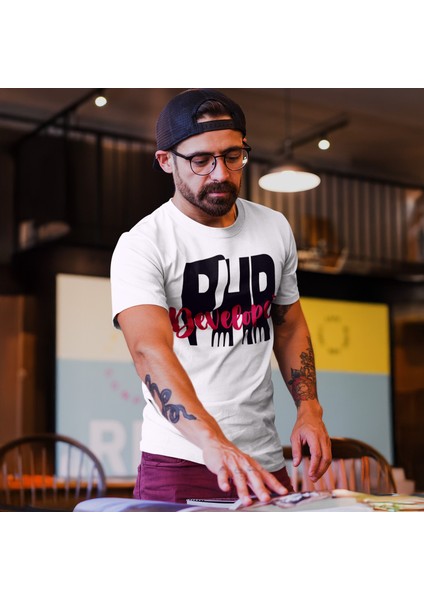 Yazılımcılara Özel, Php Developer Baskılı, Unisex Tasarım Tişört indirimleri