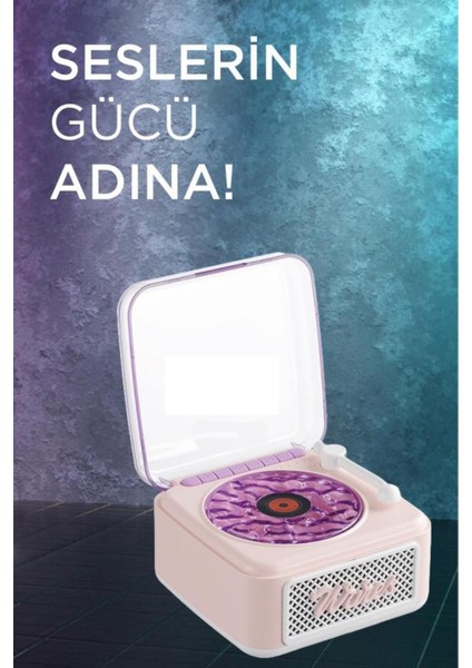 Nostalji Plak Görünüm Mini Dekor Waves Bt Işıklı Müzik Çalar Saat Tf Kart Aux Özellikli fiyatları