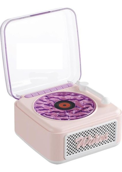 Nostalji Plak Görünüm Mini Dekor Waves Bt Işıklı Müzik Çalar Saat Tf Kart Aux Özellikli modelleri