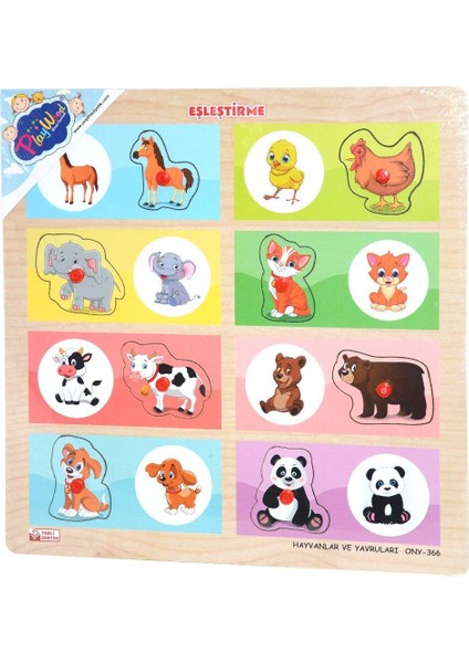ONY-366-367 Ahşap Tutmalı Eşleştirme -Hayvanlar ve Yavruları fiyatları