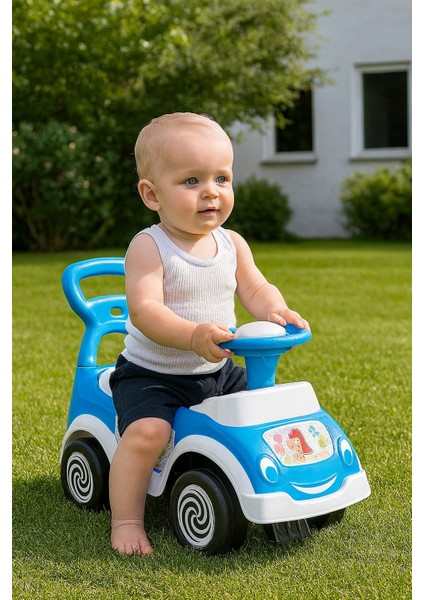 Bultaklı Bin Git Ilk Arabam | 12+ Ay | 20 kg Kapasite Kornalı Emniyetli Oyuncak Araba