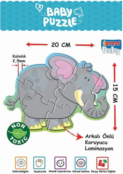 1703 Baby Puzzle-Benim Ilk Hayvanlar modelleri