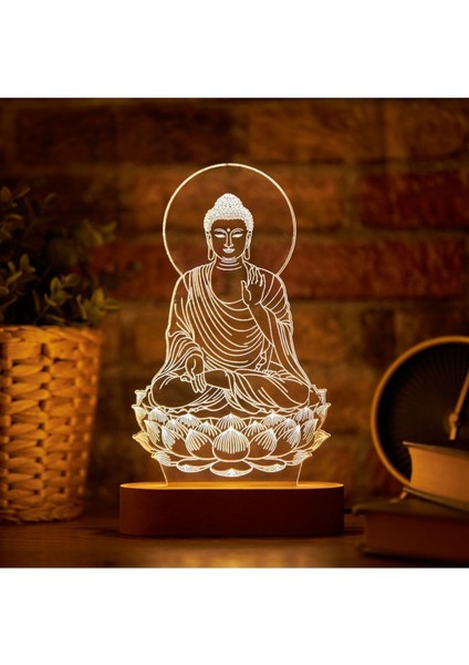 Renkli Buddha Tasarımlı LED Masa Lambası, Sıcak ve Rahat Atmosuz Için Ideal